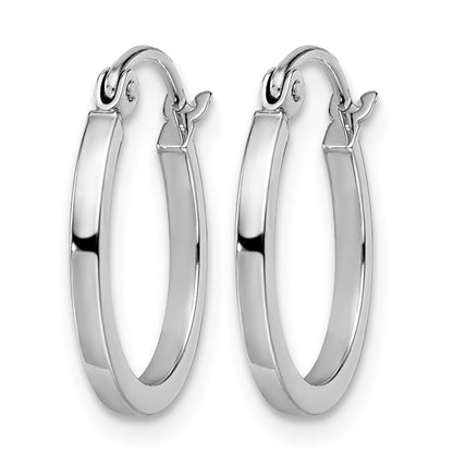 14K White Gold Polished Hoop Earrings