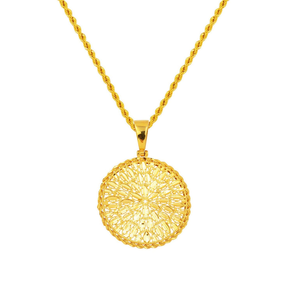 14K Yellow Gold Flower of Life Necklace (4.21 g)