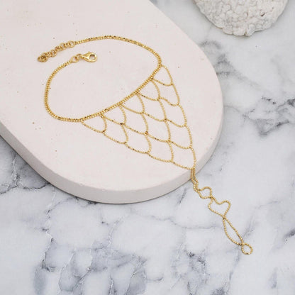 14K Yellow Gold Mini Ball Chain Shahmaran Bracelet