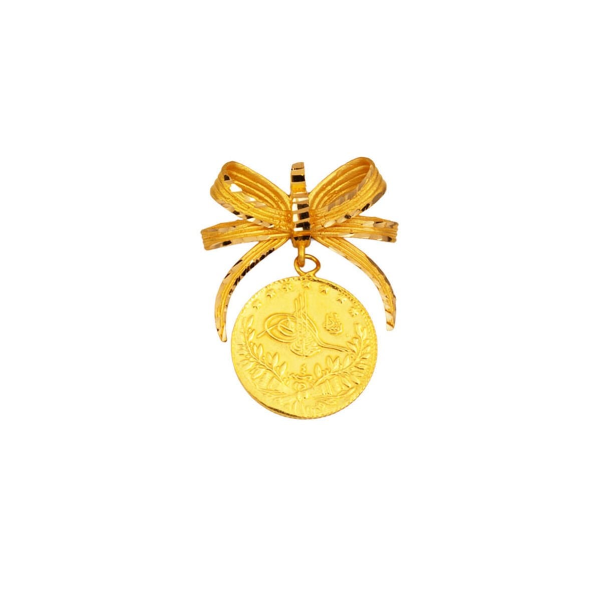 22K Yellow Gold Half Ottoman Resat Coin Pendant (7.11 g)