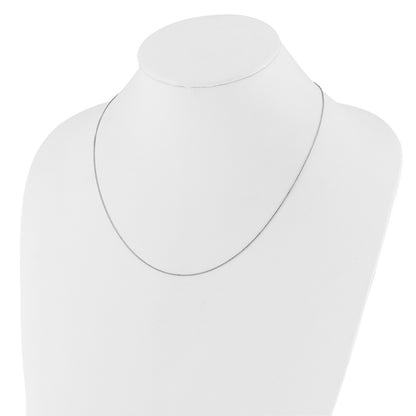 22 Inch 14K White Gold Adjustable 1.2mm Flat Cable Chain Necklace