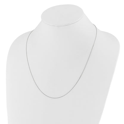 3 Inch 14K White Gold Adjustable 1.2mm Flat Cable Chain Necklace