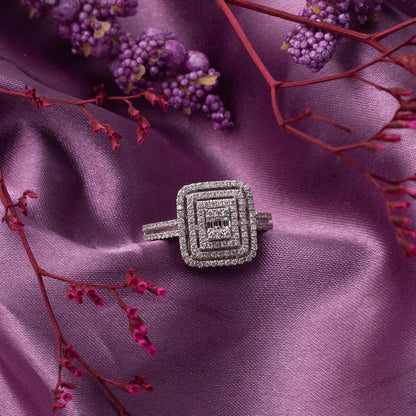 14K White Gold 0.65 Ct Baguette Diamond Ring
