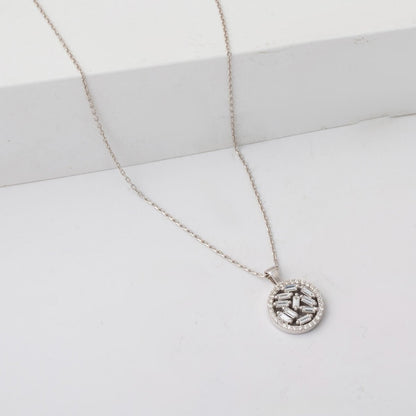 14K White Gold 0.35 Ct Baguette Diamond Necklace