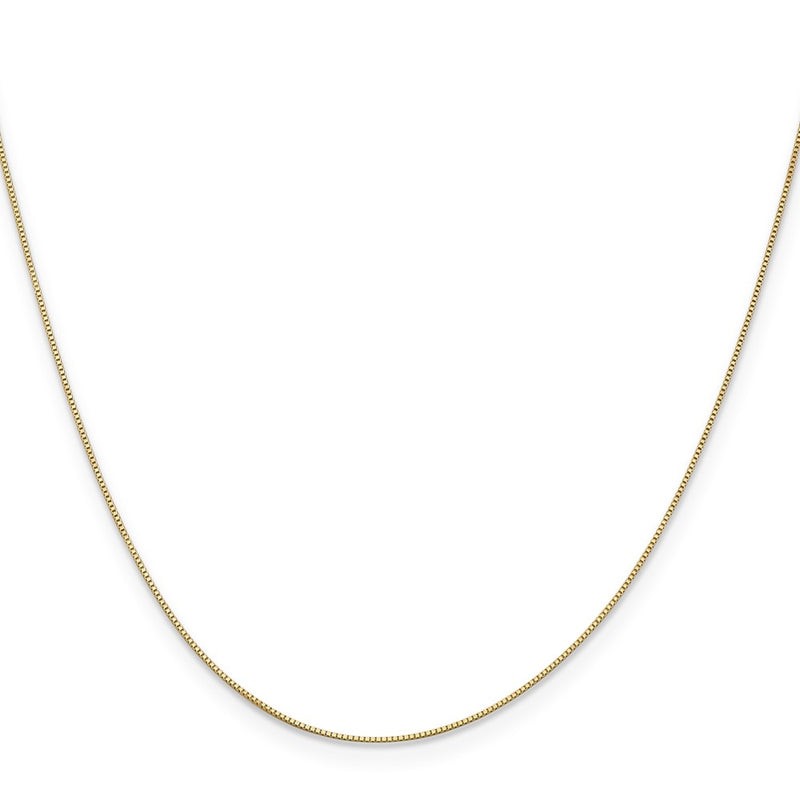 18 Inch 14K Yellow Gold .5mm Baby Box With Lobster Clasp Chain Necklace