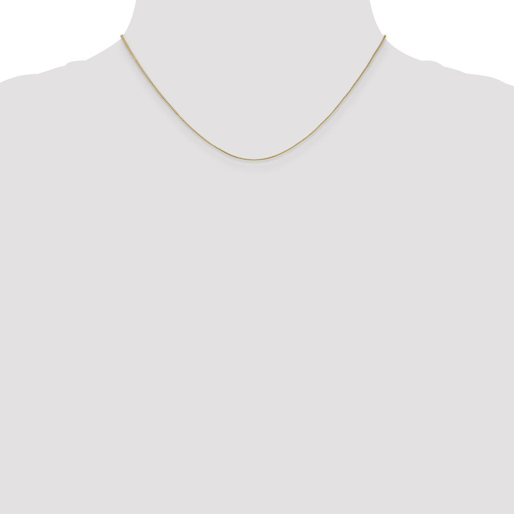 16 Inch 14K Yellow Gold .5mm Baby Box With Lobster Clasp Chain Necklace