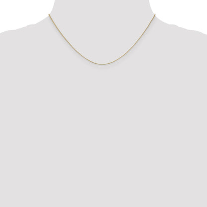16 Inch 14K Yellow Gold .5mm Baby Box With Lobster Clasp Chain Necklace