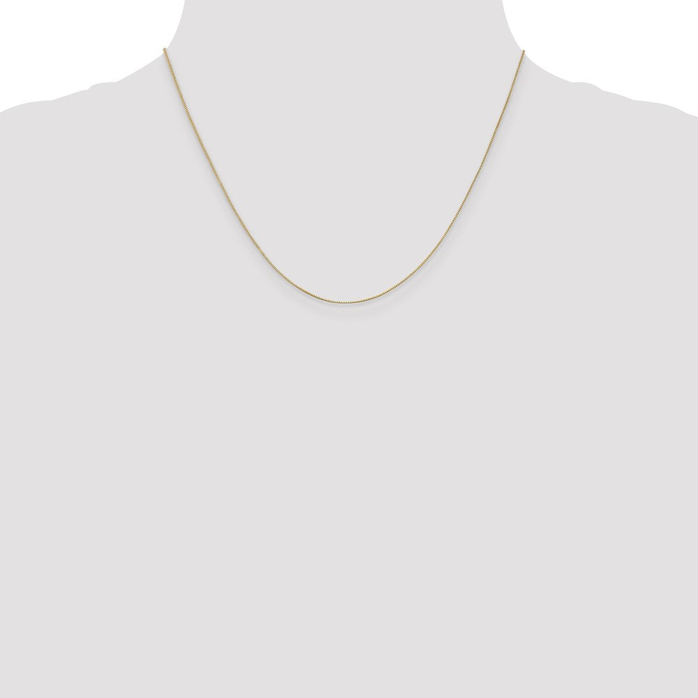 18 Inch 14K Yellow Gold .5mm Baby Box With Lobster Clasp Chain Necklace