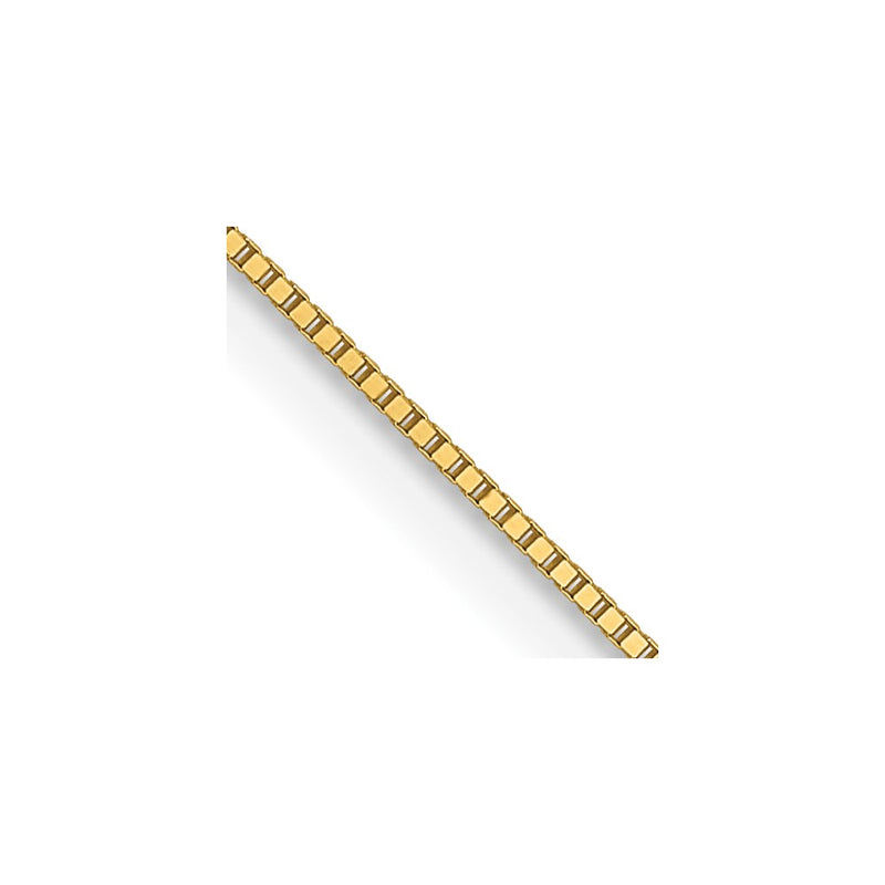 24 Inch 14K Yellow Gold .5mm Baby Box With Lobster Clasp Chain Necklace