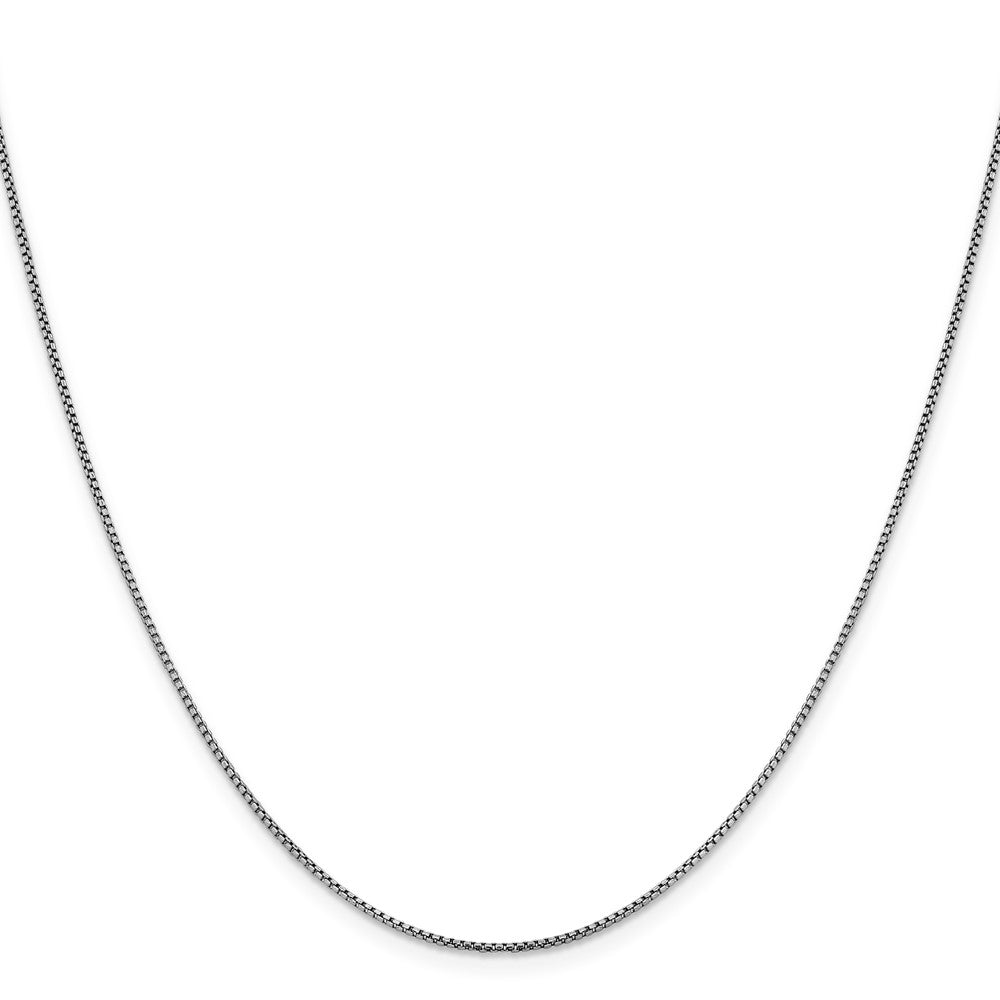 16 Inch 14K White Gold 1.1mm Sparkle Round Box Chain Necklace