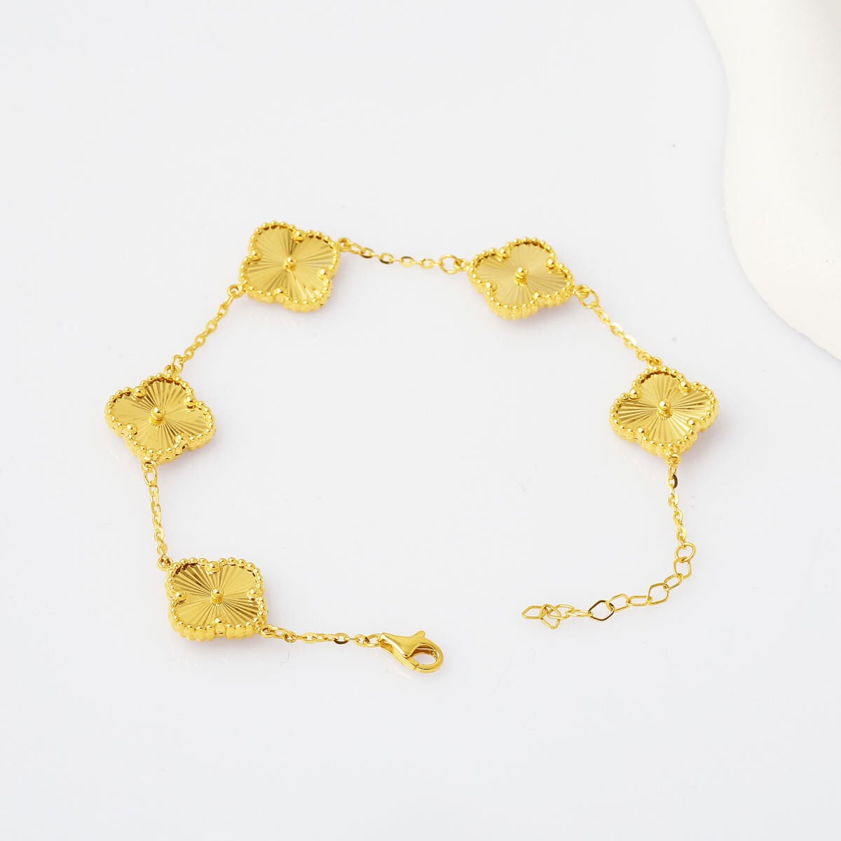 14K Yellow Gold Clover Unisex Bracelet