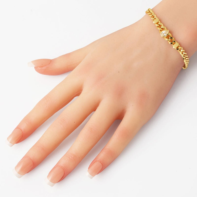 14K Yellow Gold Curb Moissanite Bracelet (7.89 g)