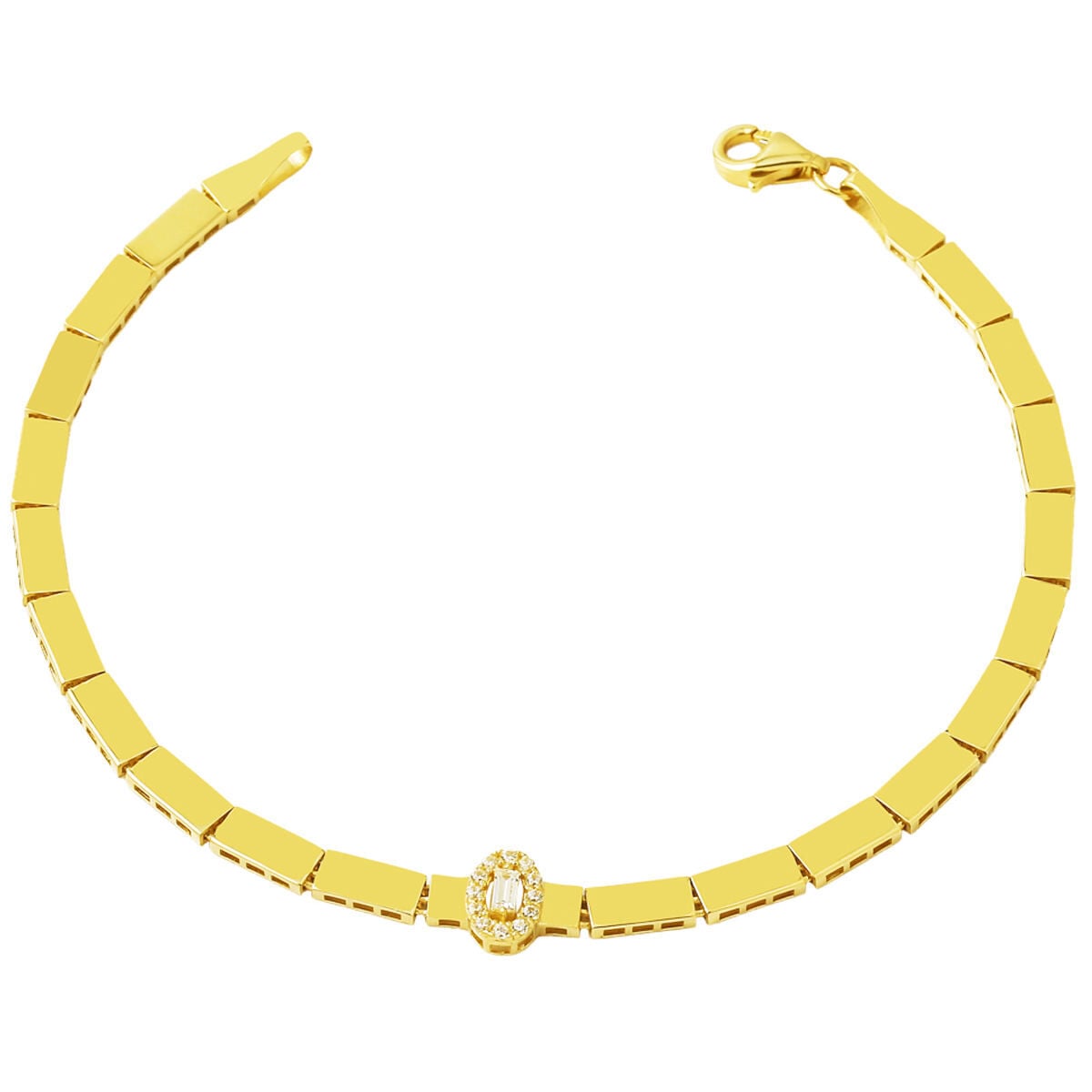 14K Yellow Gold Cagla Enamel Bracelet (3.7 g)