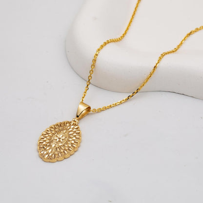 14K Yellow Gold Flower of Life Necklace (3.01 g)