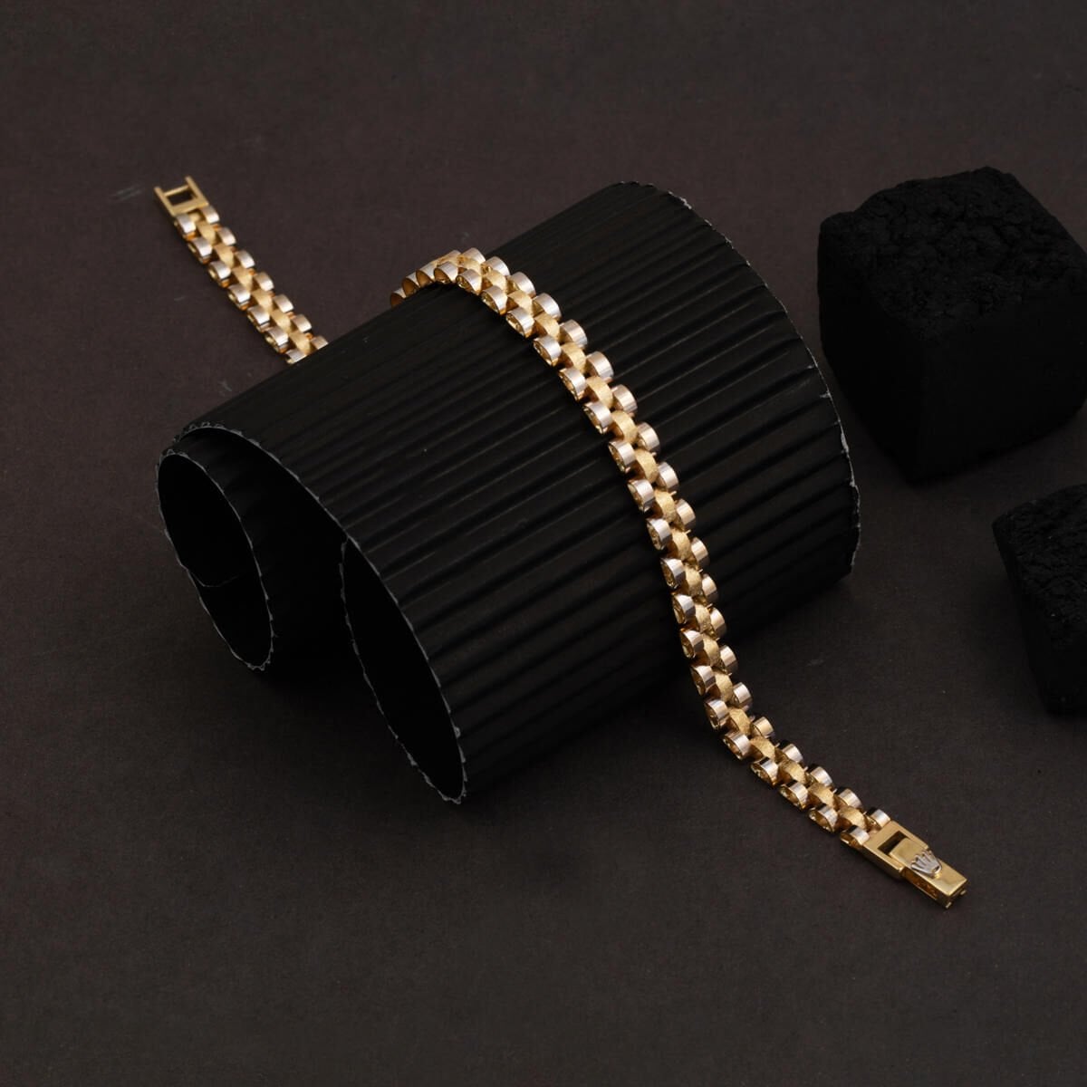 14K Yellow Gold Two-Tone Designer Inspired Bracelet