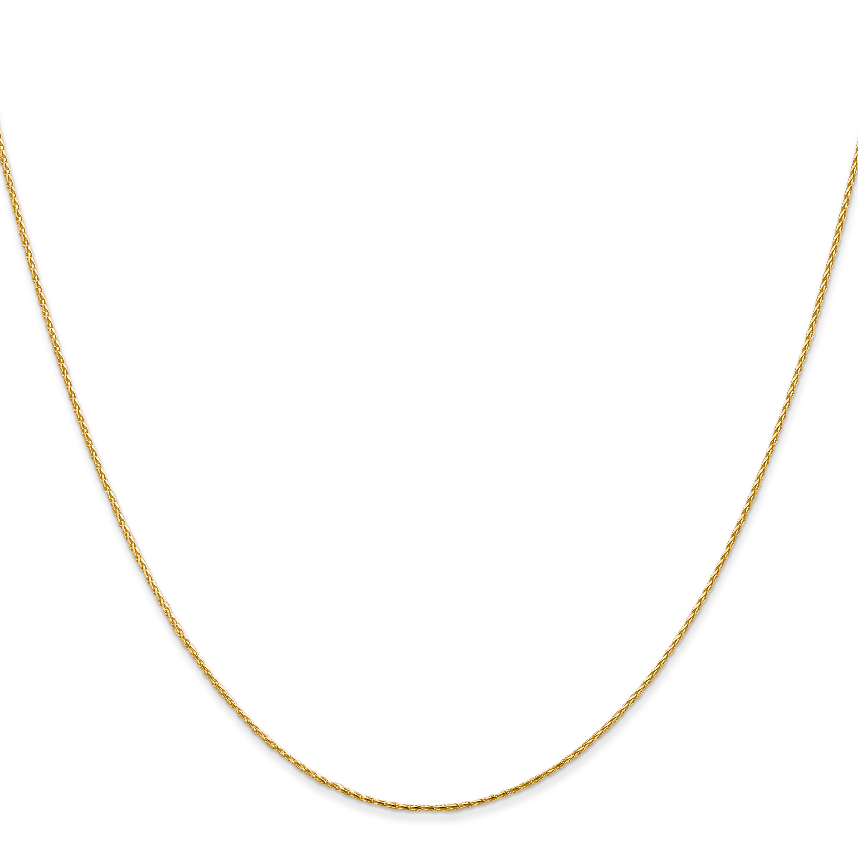 18 Inch 14K Yellow Gold .8mm D/C Wheat Chain Necklace