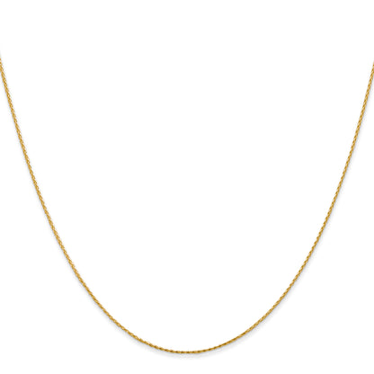 18 Inch 14K Yellow Gold .8mm D/C Wheat Chain Necklace