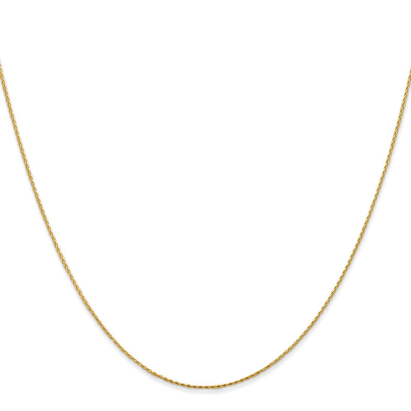 16 Inch 14K Yellow Gold .8mm D/C Wheat Chain Necklace