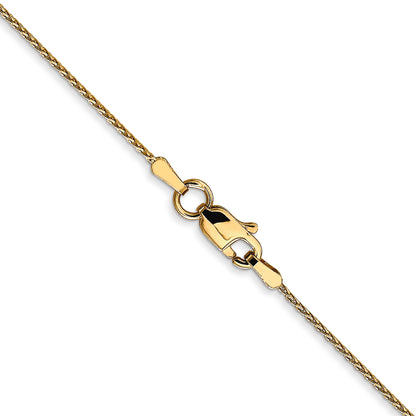 18 Inch 14K Yellow Gold .8mm D/C Wheat Chain Necklace