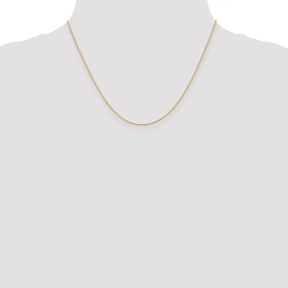 18 Inch 14K Yellow Gold .8mm D/C Wheat Chain Necklace