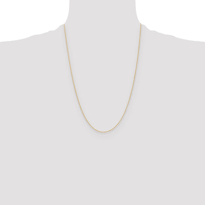 24 Inch 14K Yellow Gold .8mm D/C Wheat Chain Necklace