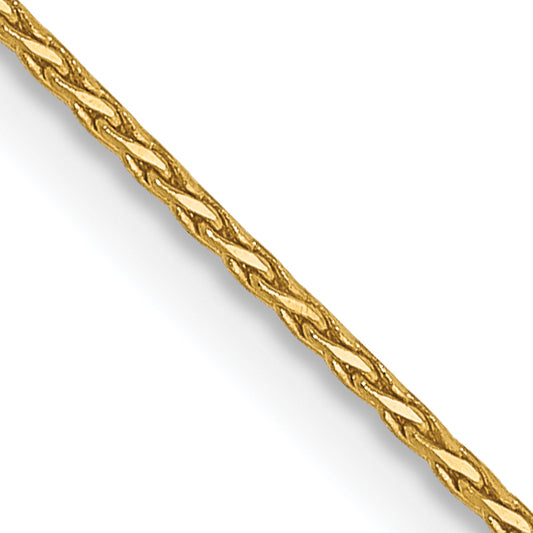 14K Yellow Gold .8mm D/C Wheat Chain
