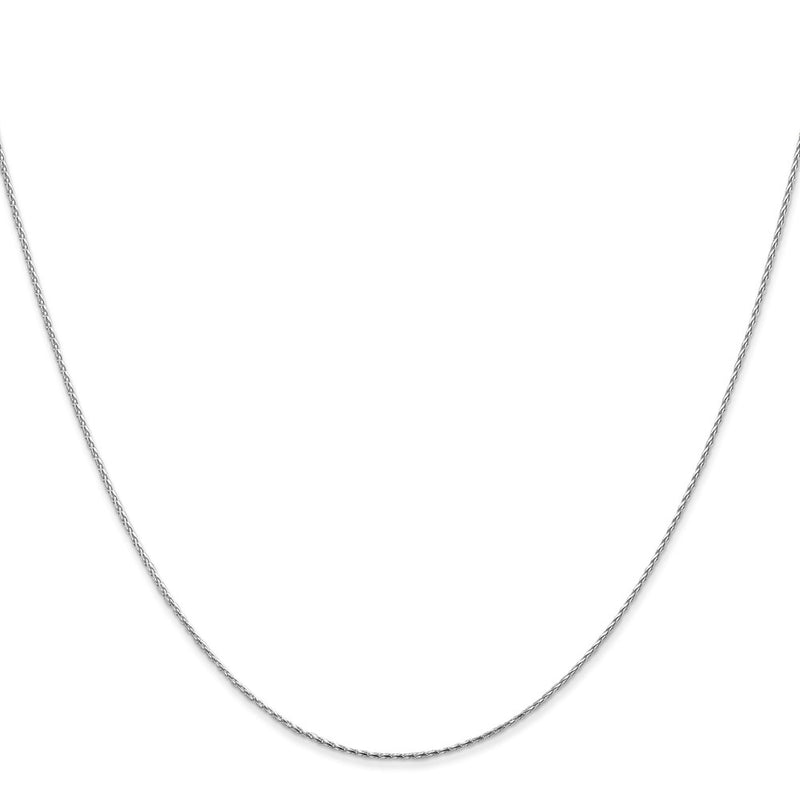 18 Inch 14K White Gold .8mm D/C Wheat Chain Necklace