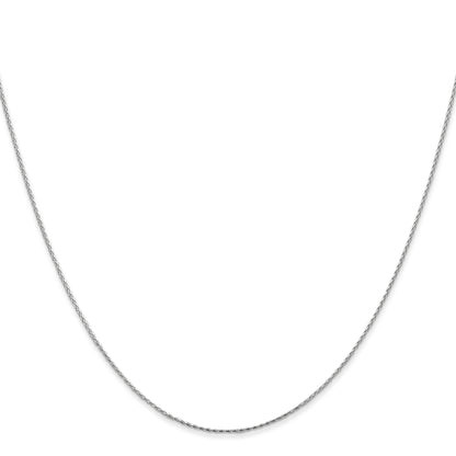 18 Inch 14K White Gold .8mm D/C Wheat Chain Necklace