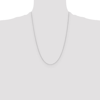 24 Inch 14K White Gold .8mm D/C Wheat Chain Necklace