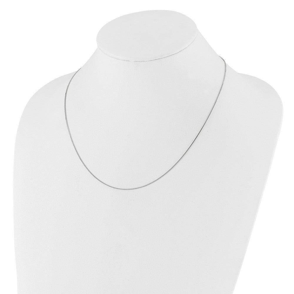 3 Inch 14K White Gold Adjustable .8mm Box Chain Necklace