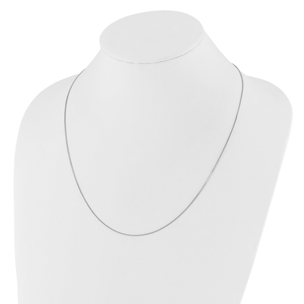 22 Inch 14K White Gold Adjustable .8mm Box Chain Necklace