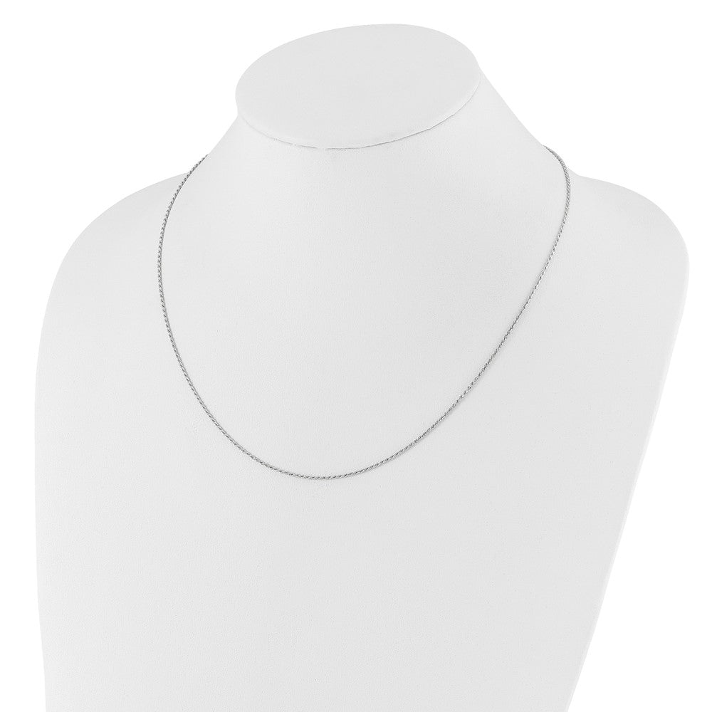 22 Inch 14K White Gold Adjustable 1.2mm D/C Rope Chain Necklace