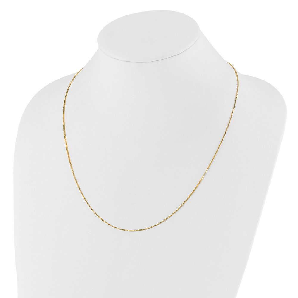 3 Inch 14K Yellow Gold Adjustable .8mm Box Chain Necklace