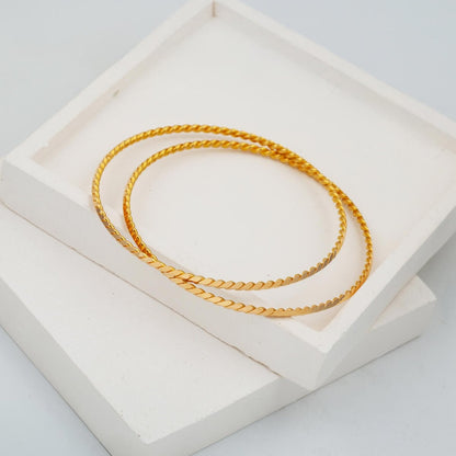 22K Yellow Gold Ajda Twisted Bangle (24 g)