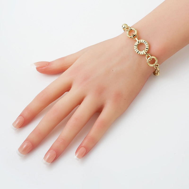 14K Yellow Gold Modern Hoop Design Bracelet
