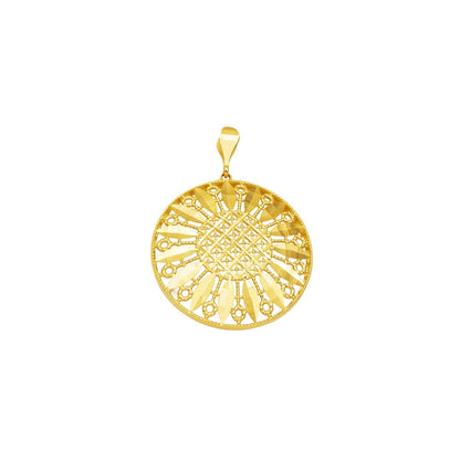 14K Yellow Gold Laurel Flower of Life Pendant