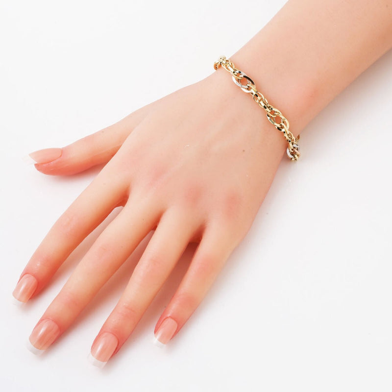 14K Yellow Gold Colored Hoop Hallow Bracelet (5.43 g)
