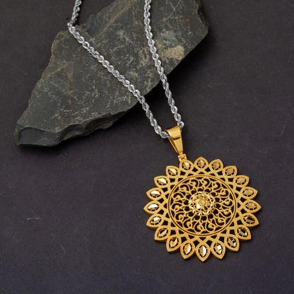 14K Yellow Gold Sun Cycle Pendant