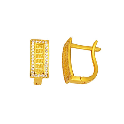 14K Yellow Gold Trabzon Mesh Cubic Zirconia Clip-On Earrings (2.56 g)