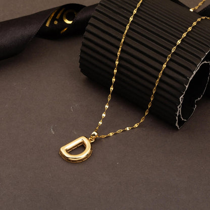 14K Yellow Gold Balloon Initial D Necklace