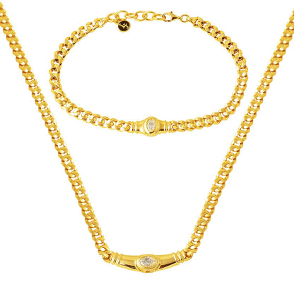 14K Yellow Gold 1.50 Ct Moissanite Jewelry Set