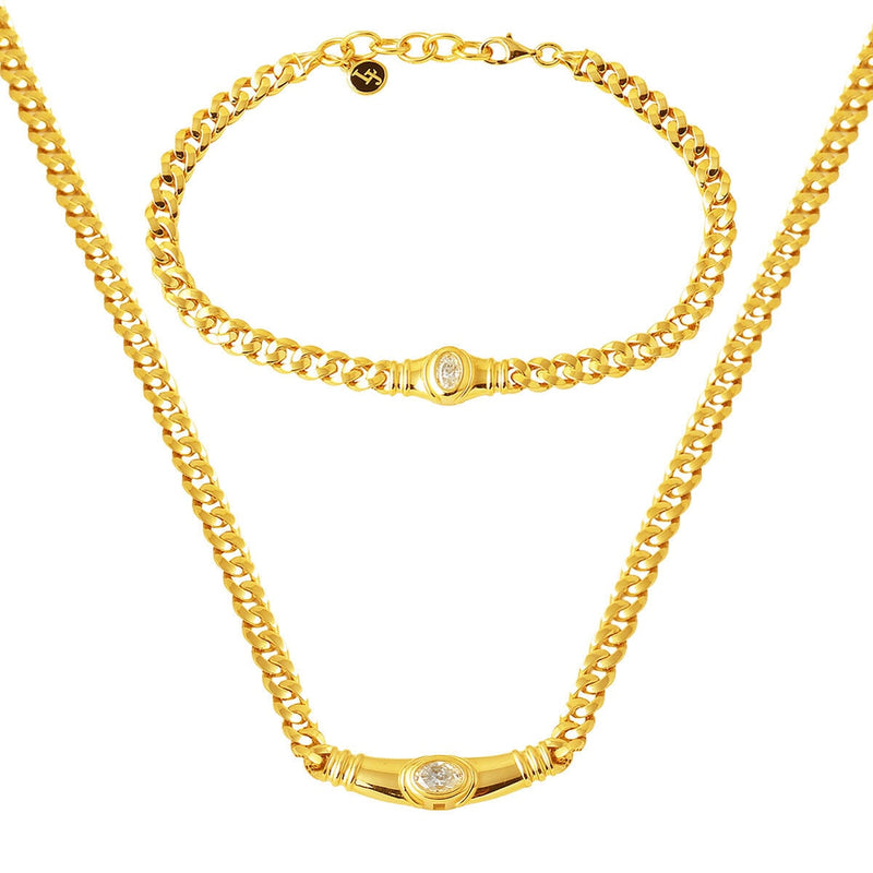 14K Yellow Gold 1.50 Ct Moissanite Jewelry Set