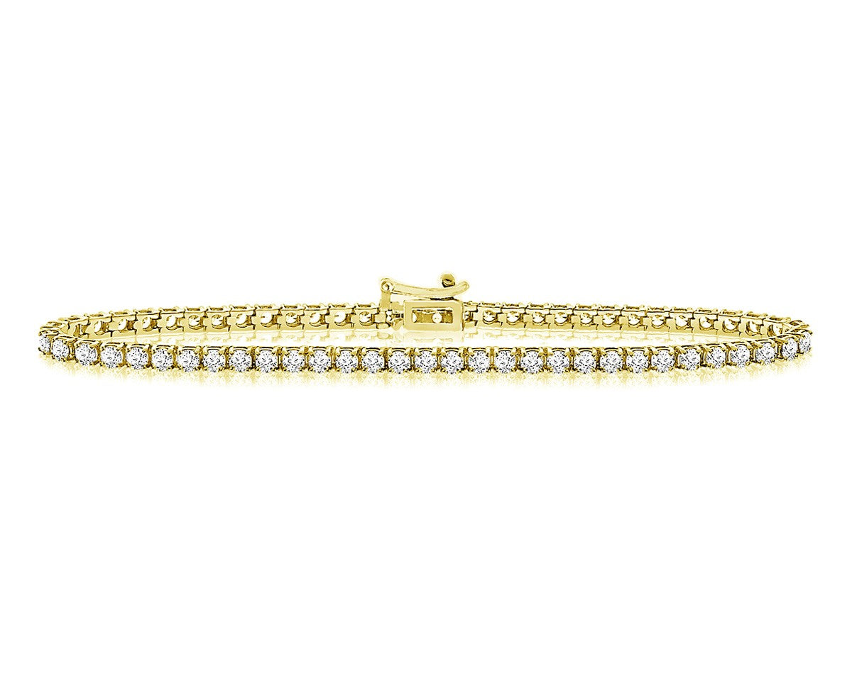 2 ct. tw. Four-Prong Lab-Diamond Tennis Bracelet in 14k Yellow Gold