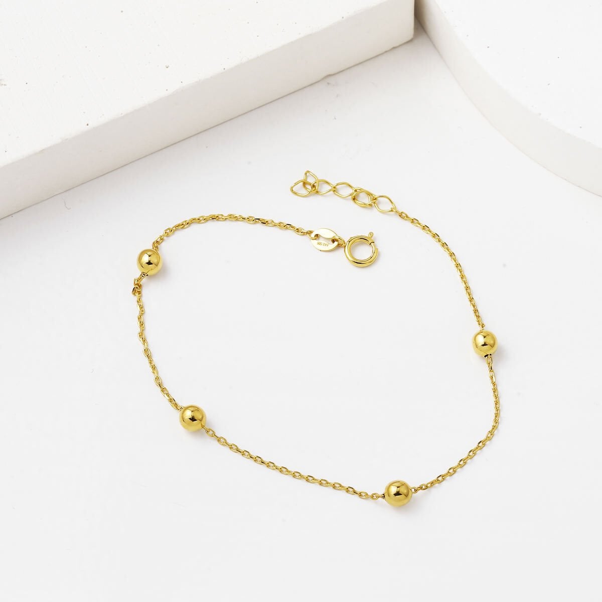14K Yellow Gold Bead Chain Bracelet (1.1 g)