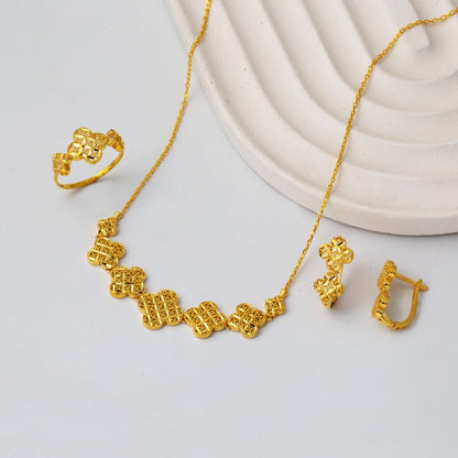 22K Yellow Gold Daisy Ivy Jewelry Set