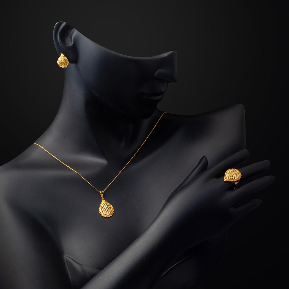 22K Yellow Gold Teardrop Flower of Life Mini Set