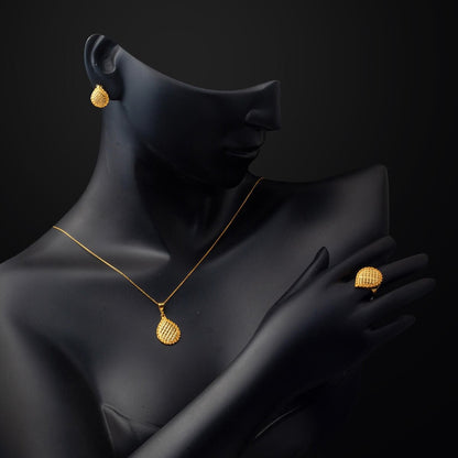 22K Yellow Gold Teardrop Flower of Life Mini Set