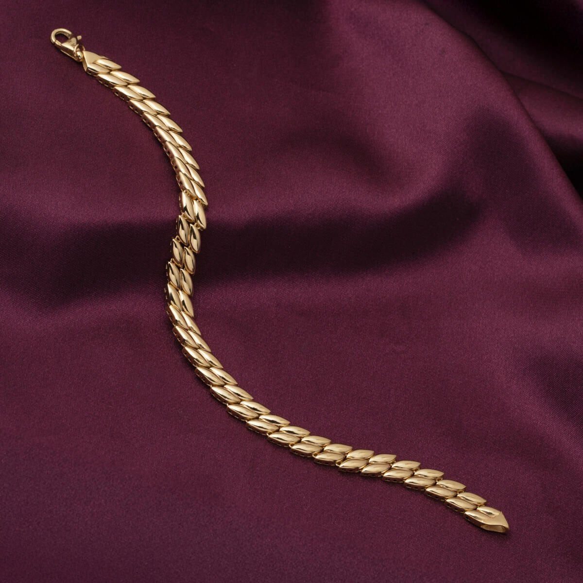 14K Yellow Gold Teardrop Women's Bracelet