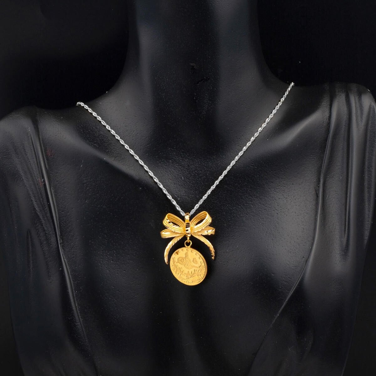 22K Yellow Gold Half Ottoman Resat Coin Pendant (7.11 g)