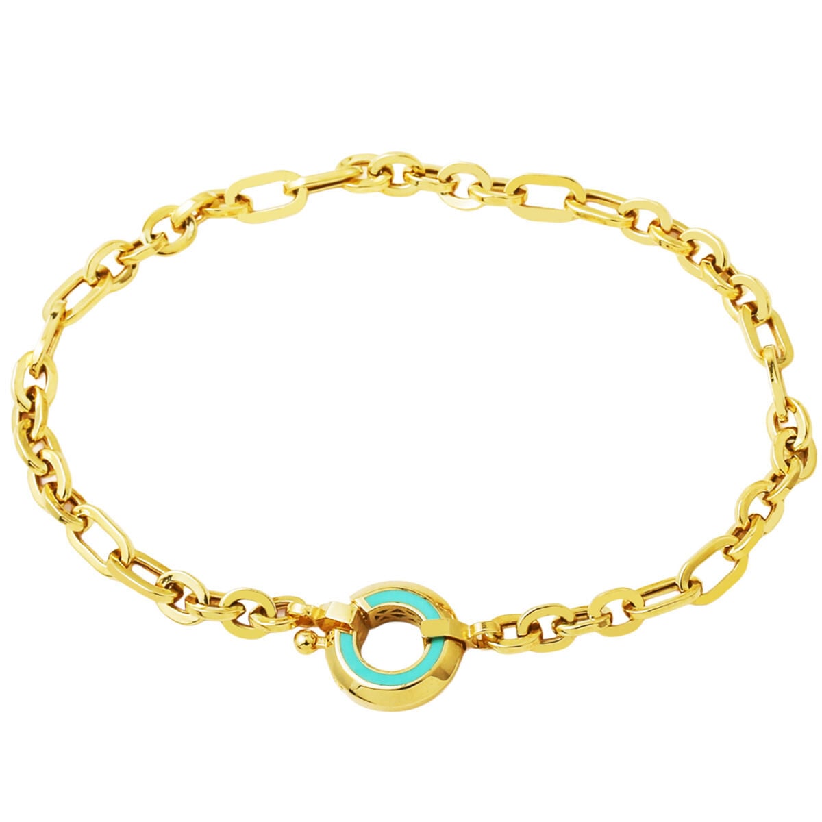 14K Yellow Gold Turkuaz Hoop Jewelry Set
